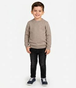 Calça Infantil em Jeans com Lavagem Estonada – Tam 1 a 6 Anos