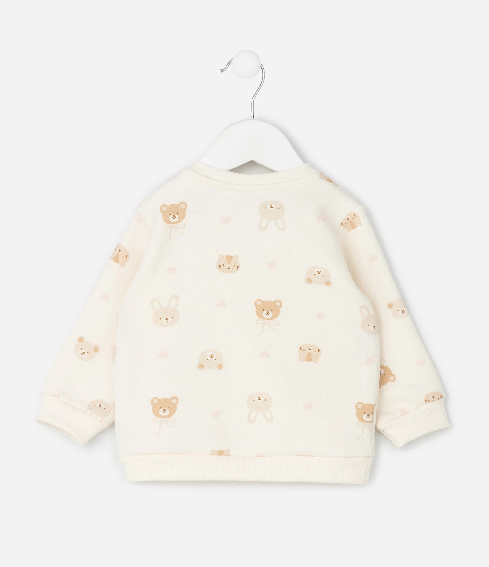 Casaco Infantil com Estampa Corações e Ursos – Tam 0 a 18 Meses Off White 2