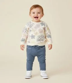 Casaco Infantil em Moletom com Estampa Folhagem – Tam 0 a 18 Meses