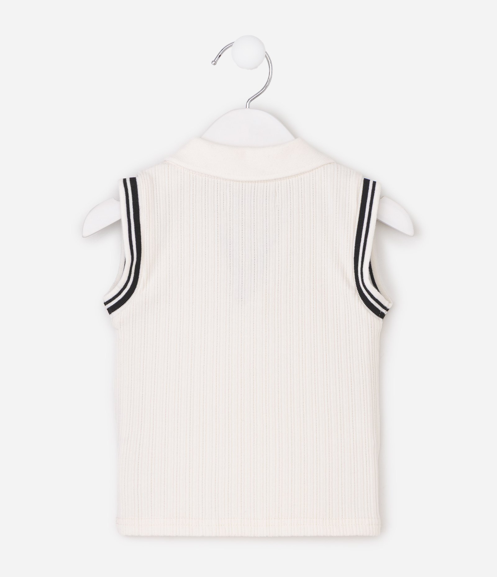 Conjunto Infantil Texturizada com Gola Polo – Tam 1 a 6 Anos Off White 4