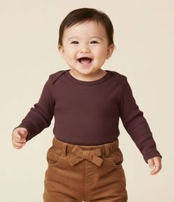 Body Infantil em Cotton Pointelle com Gola Americana – Tam RN a 18 Meses