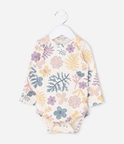 Body Infantil com Estampa Folhagem Aquarelada – Tam 0 a 18 Meses