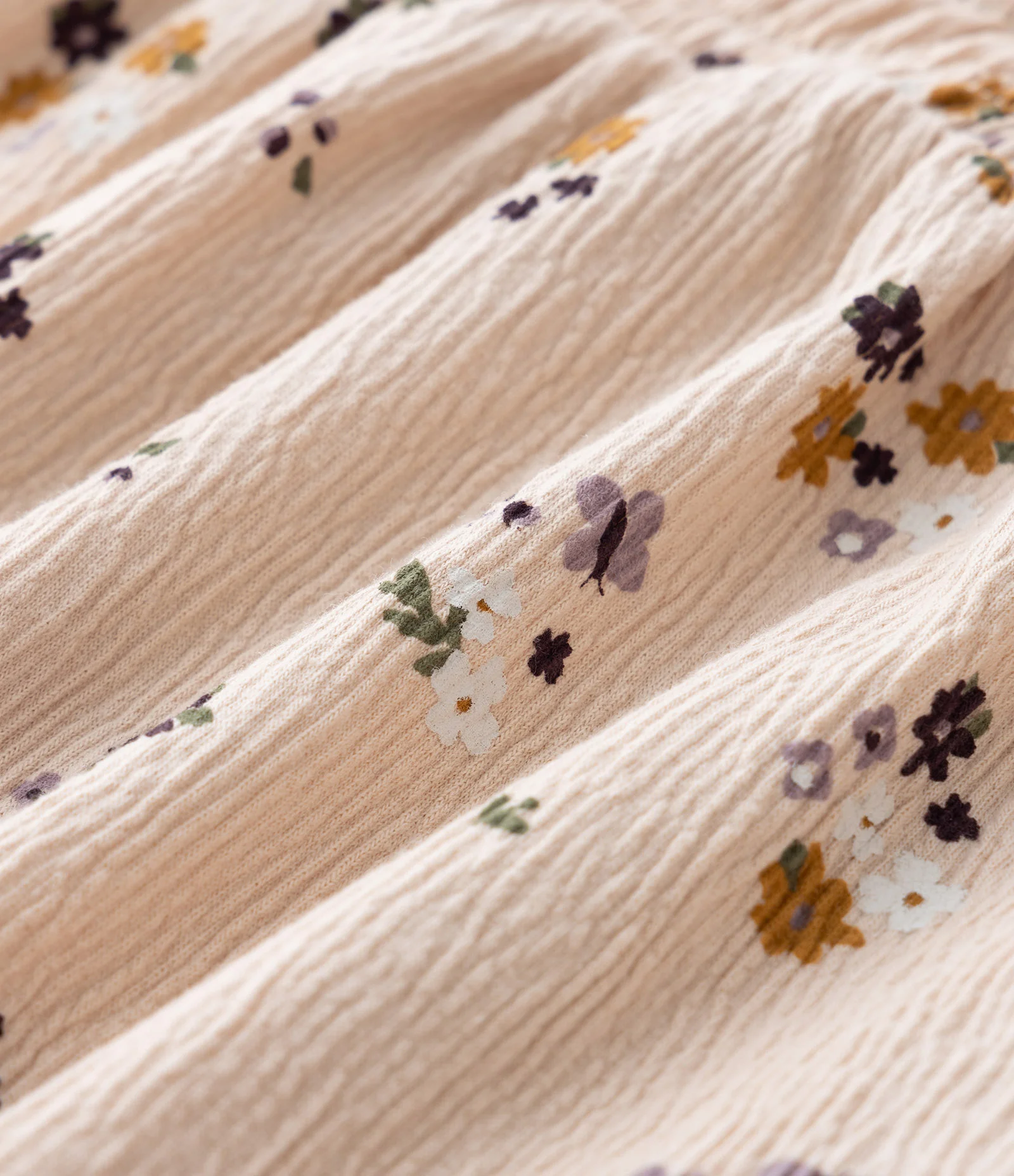 Salopete Infantil Canelada com Estampa Floral – Tam 0 a 18 Meses Bege Claro 3