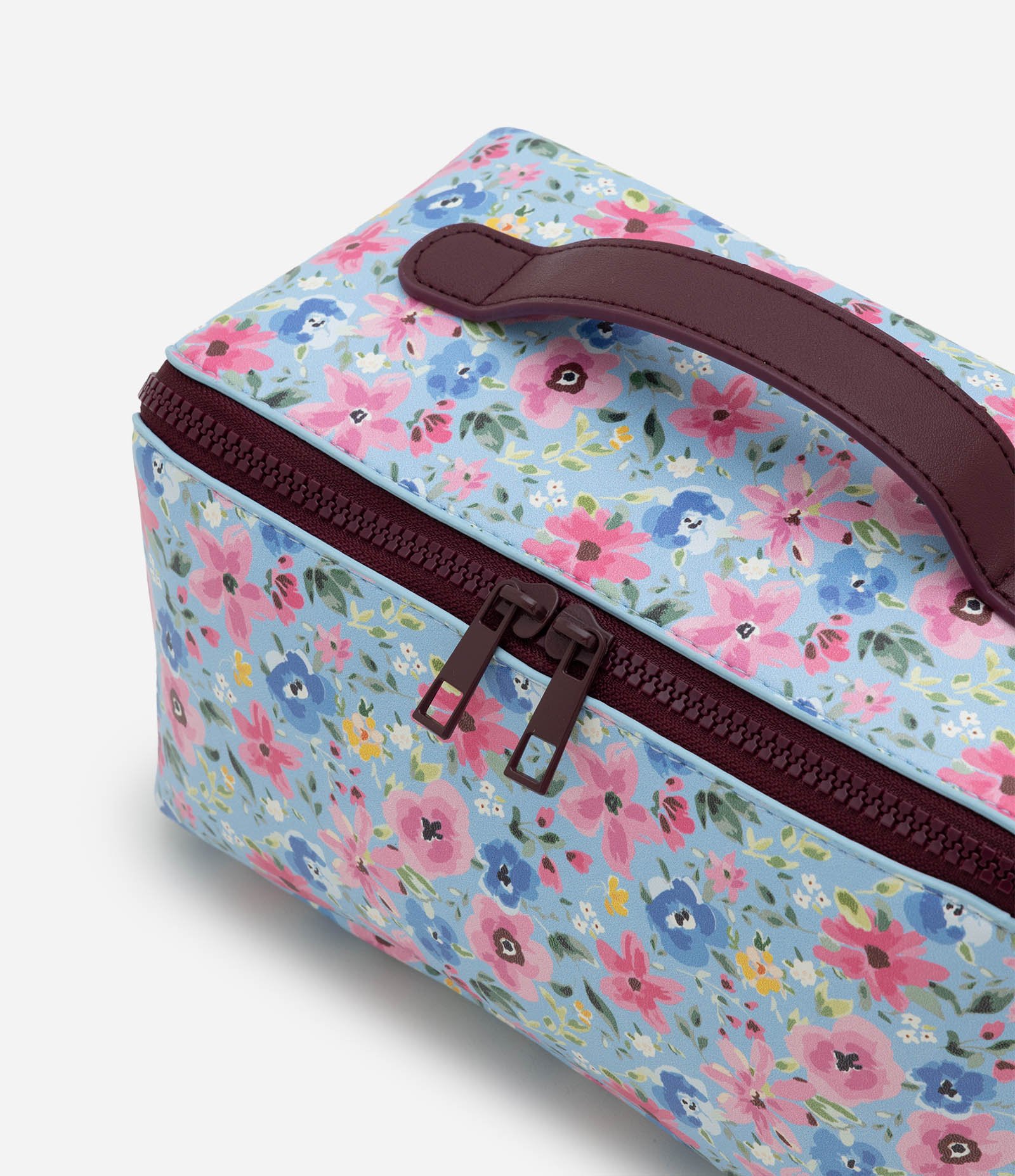 Necessaire Baú com Estampa Floral Azul 4