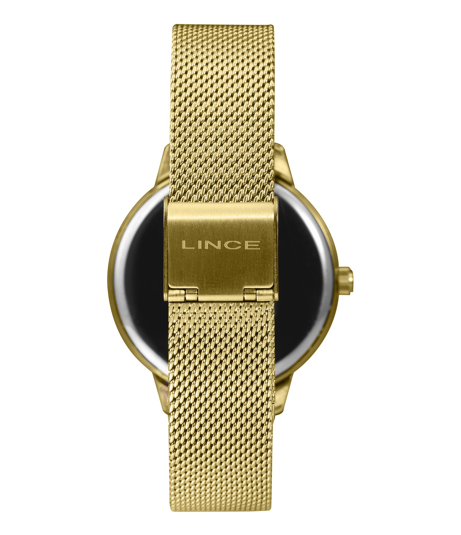 Relógio Feminino Analógico com Caixa em Metal e Pulseira em Aço Lince Dourado 2