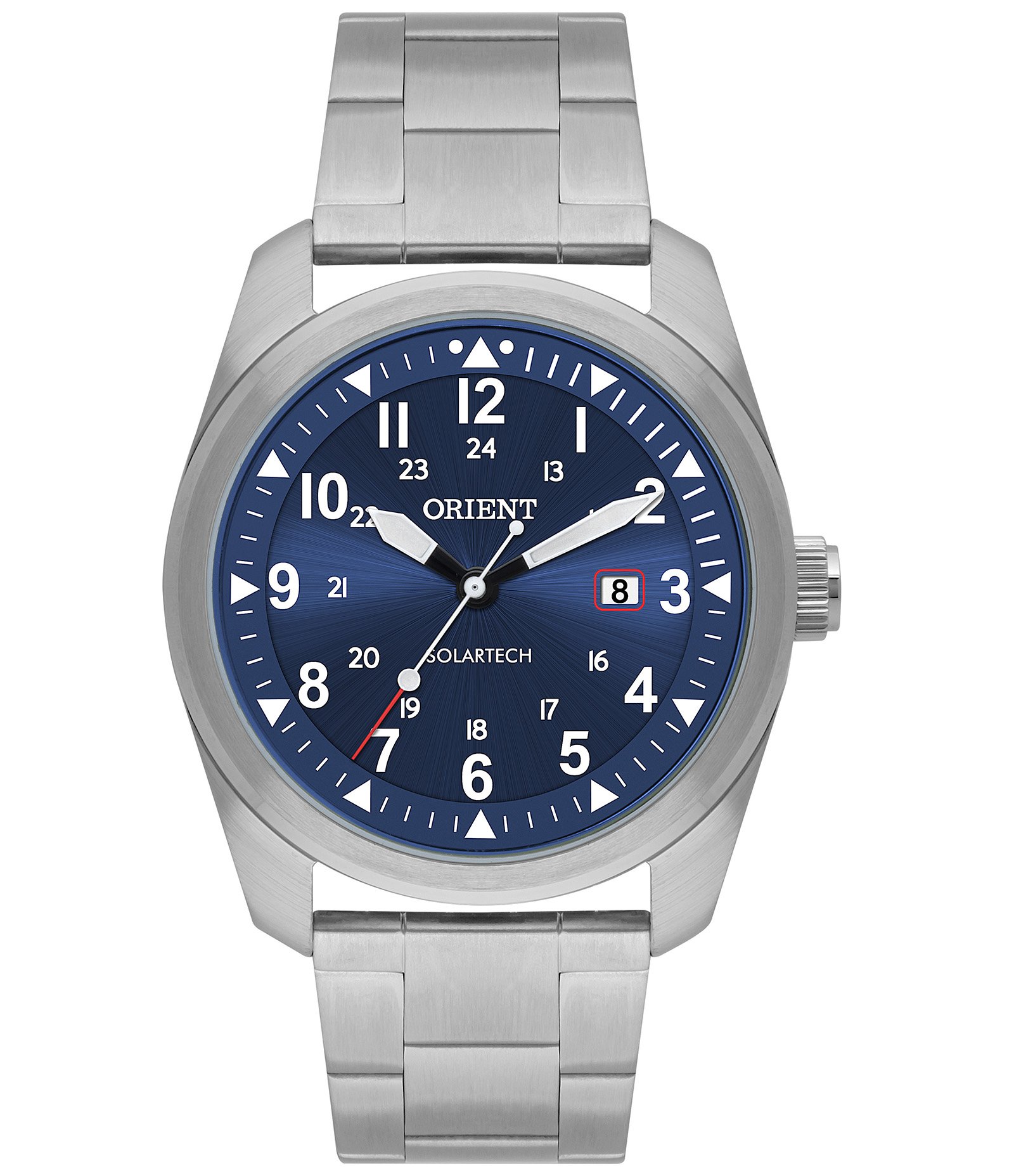 Relógio Solartech Analógico Aço Masculino Orient Prata 1