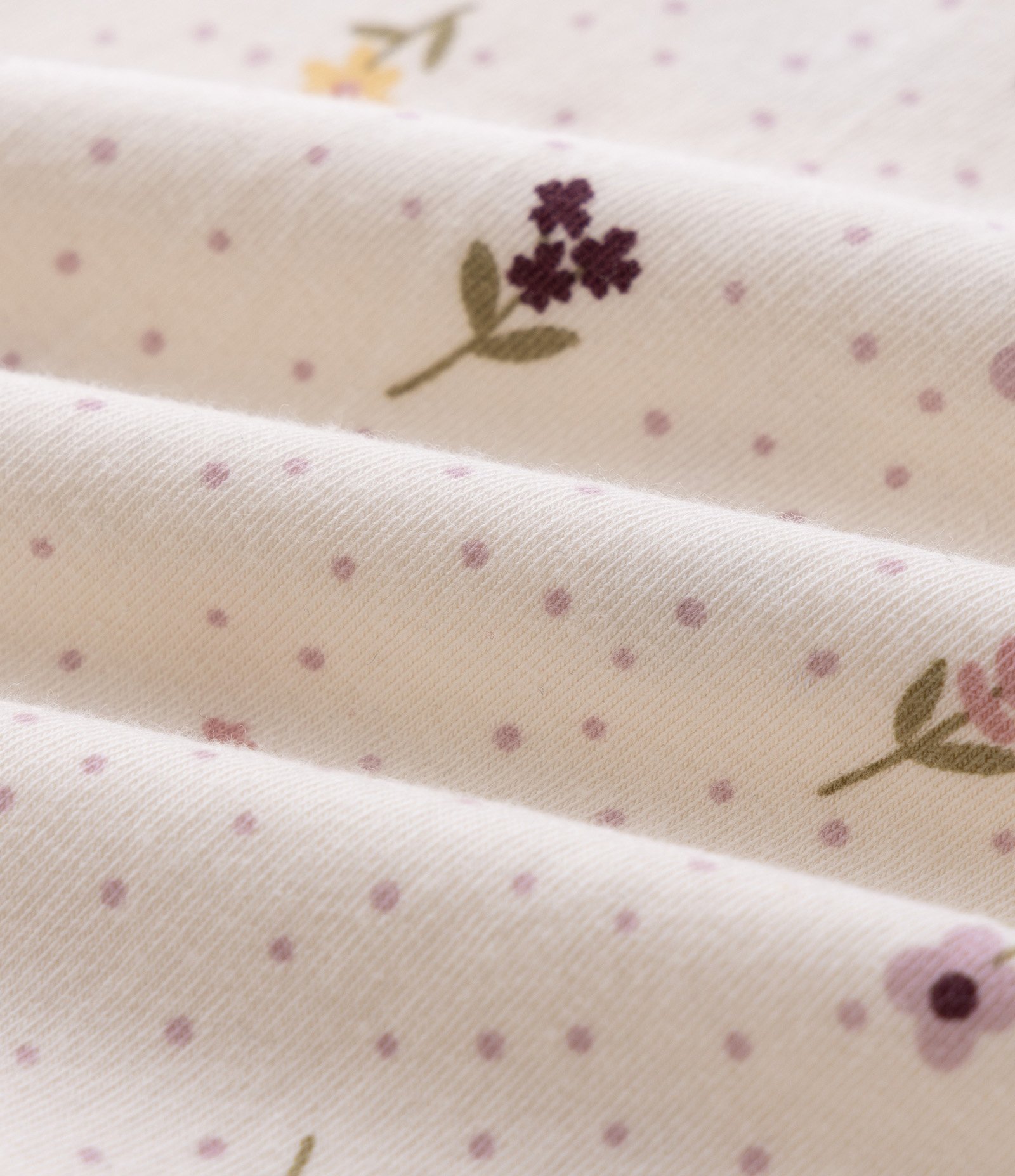 Conjunto Infantil Blusa Manga Curta e Short Floral Poá – Tam 0 a 18 Meses Off White 7