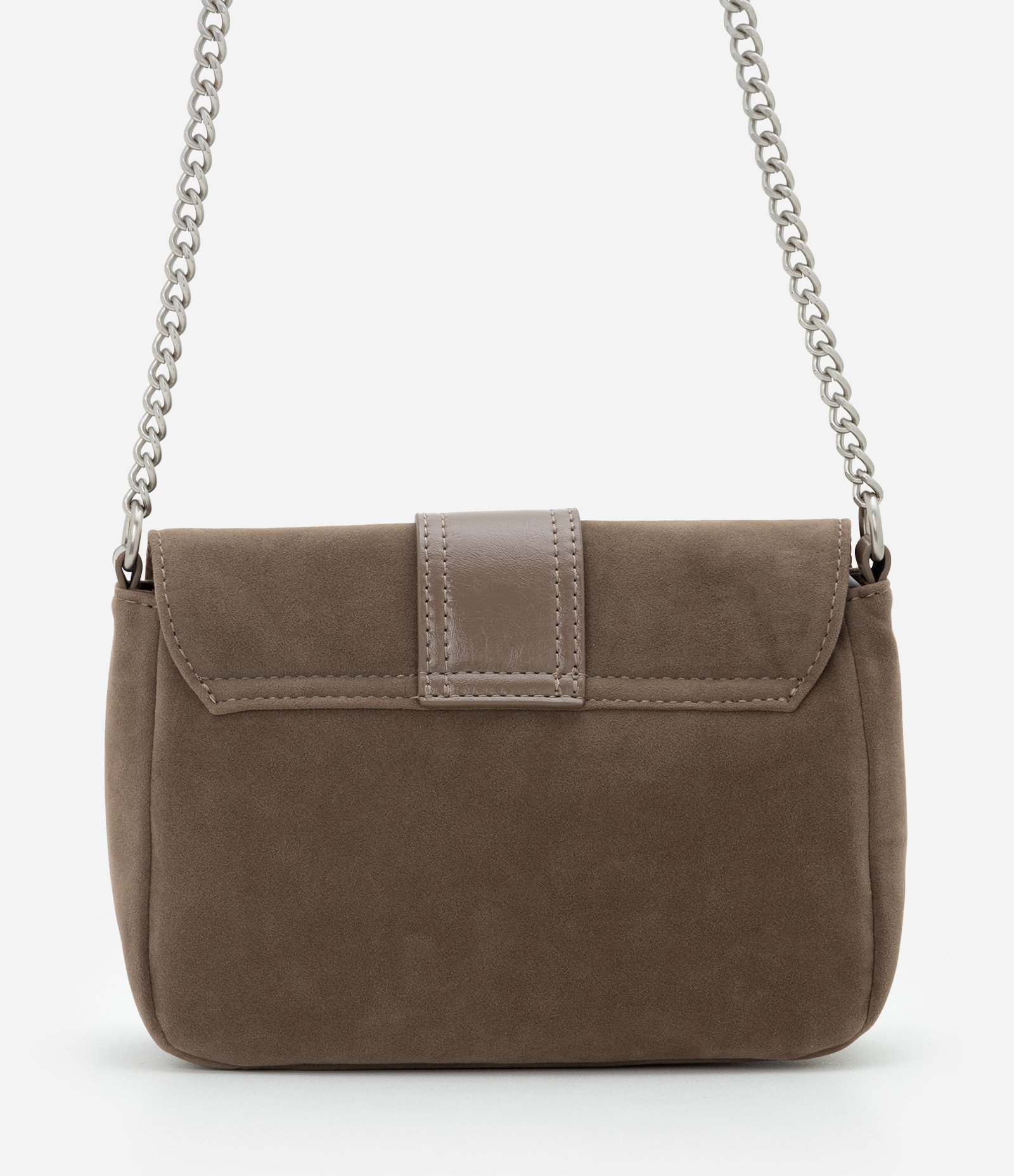 Bolsa Transversal Pequena em Suede com Tampa e Alça Longa Marrom 4