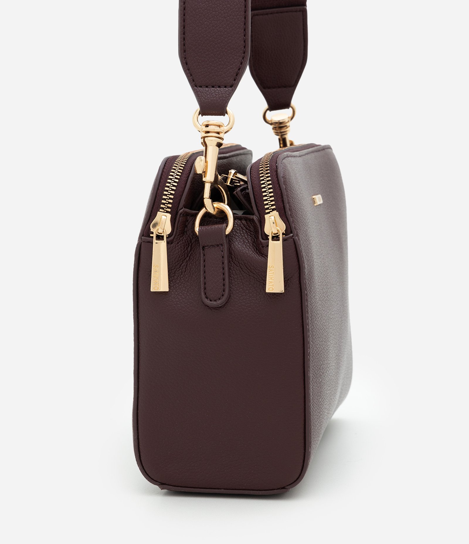 Bolsa Transversal Média em PU com Alça Ajustável Marrom 2