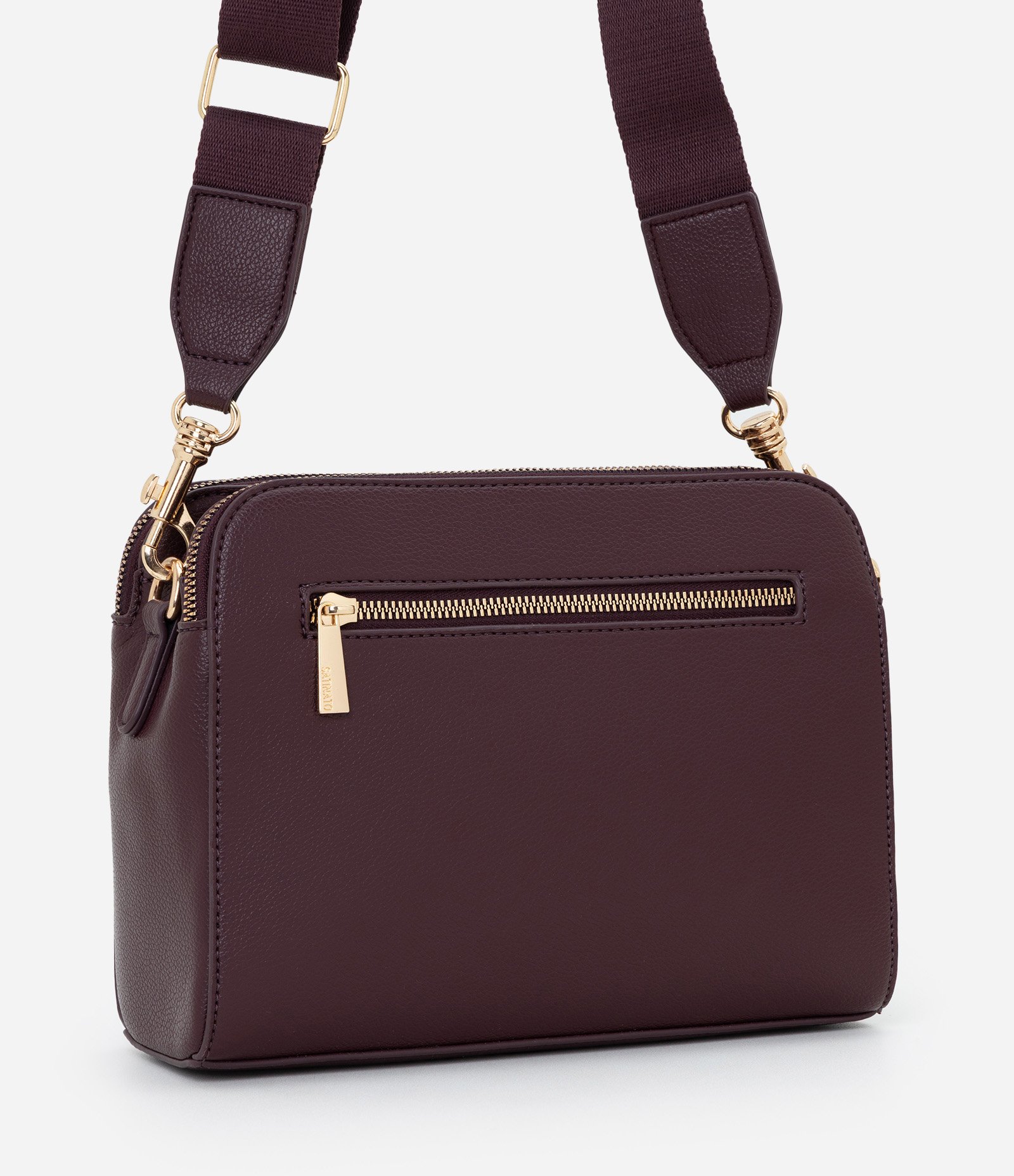 Bolsa Transversal Média em PU com Alça Ajustável Marrom 3