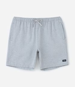 Bermuda em Algodão com Cós Elástico e Etiqueta Aplicada