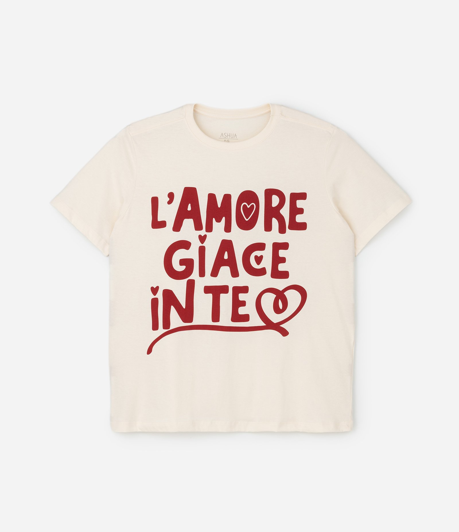 Camiseta Alongada com Estampa Lettering Curve & Plus Size Bege 1