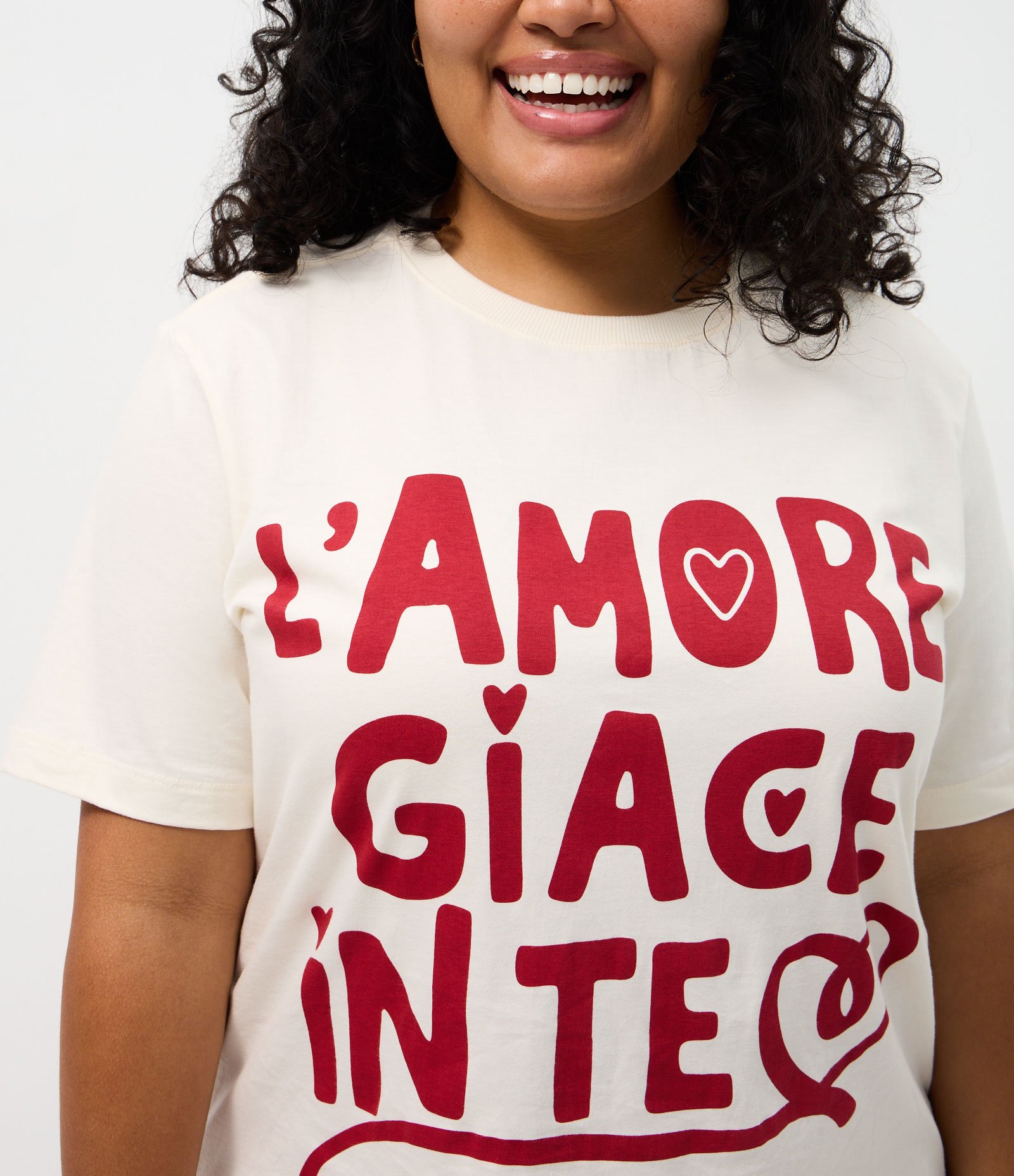 Camiseta Alongada com Estampa Lettering Curve & Plus Size Bege 3