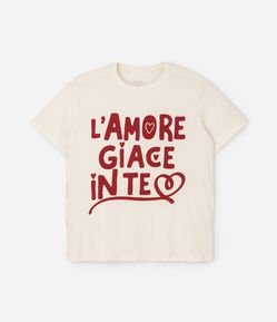 Camiseta Alongada com Estampa Lettering Curve & Plus Size