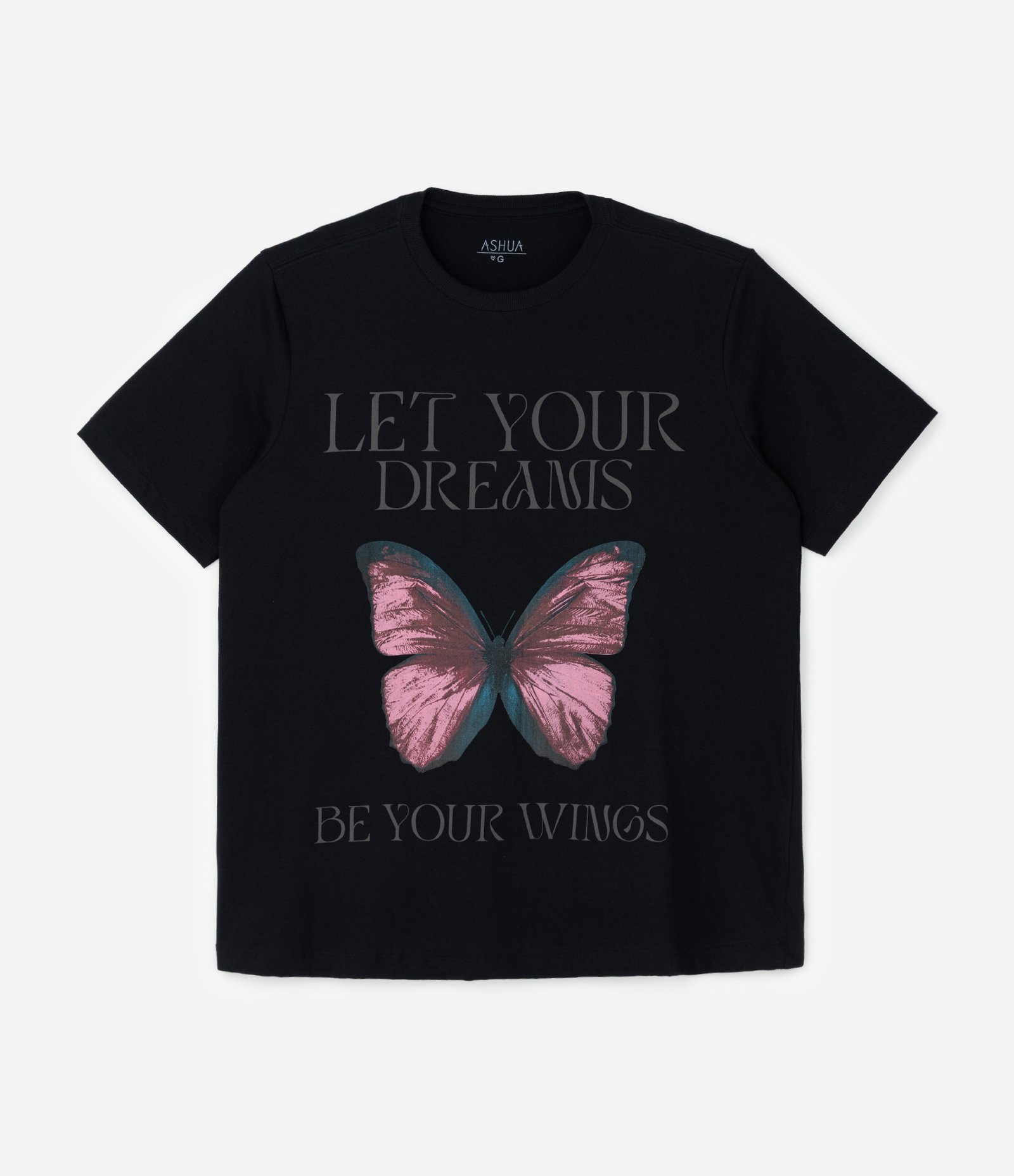 Camiseta Alongada em Meia Malha com Estampa Borboleta Curve & Plus Size Preto 4