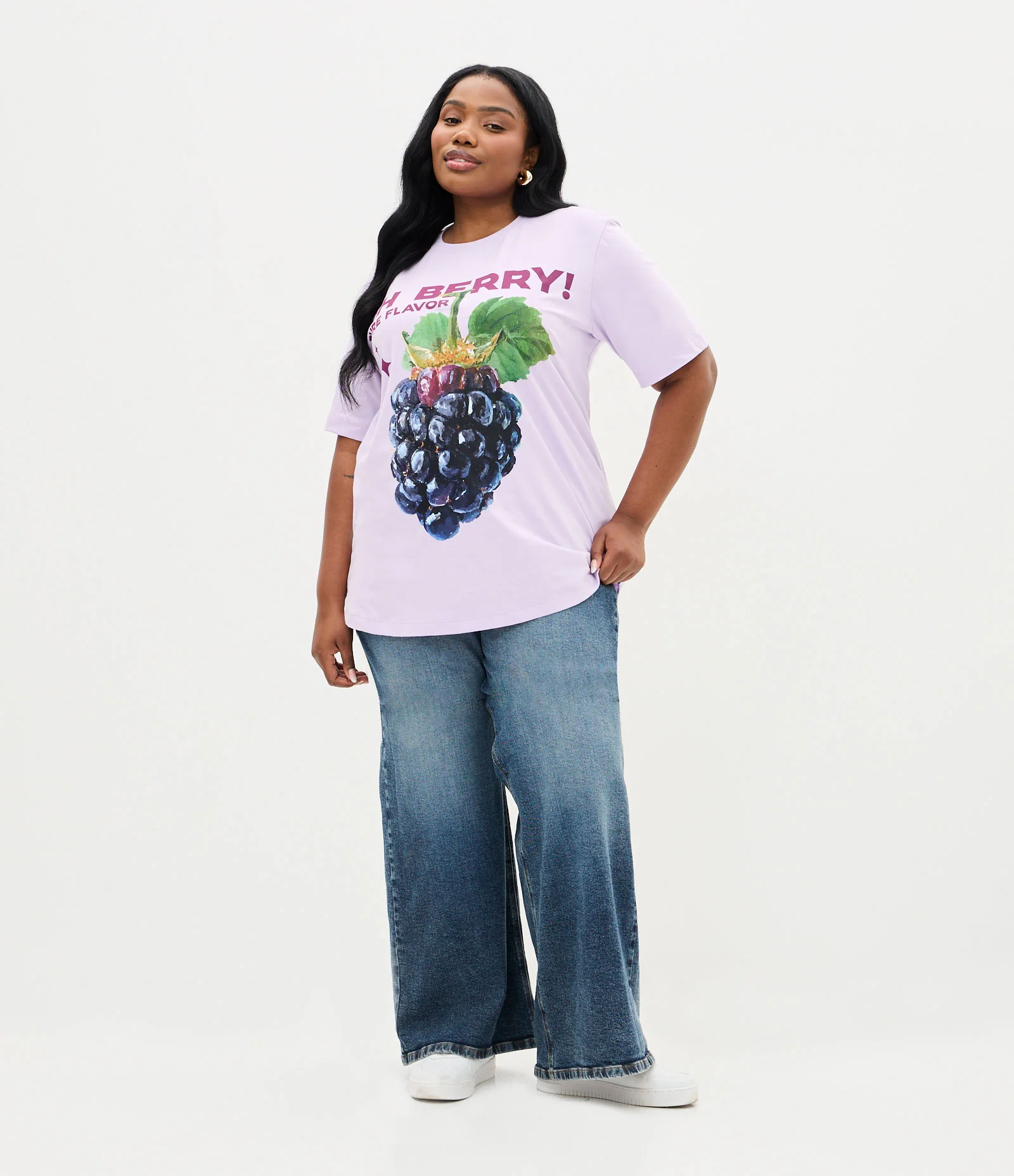 Camiseta Alongada Oh Berry Amora Curve & Plus Size Roxo 2