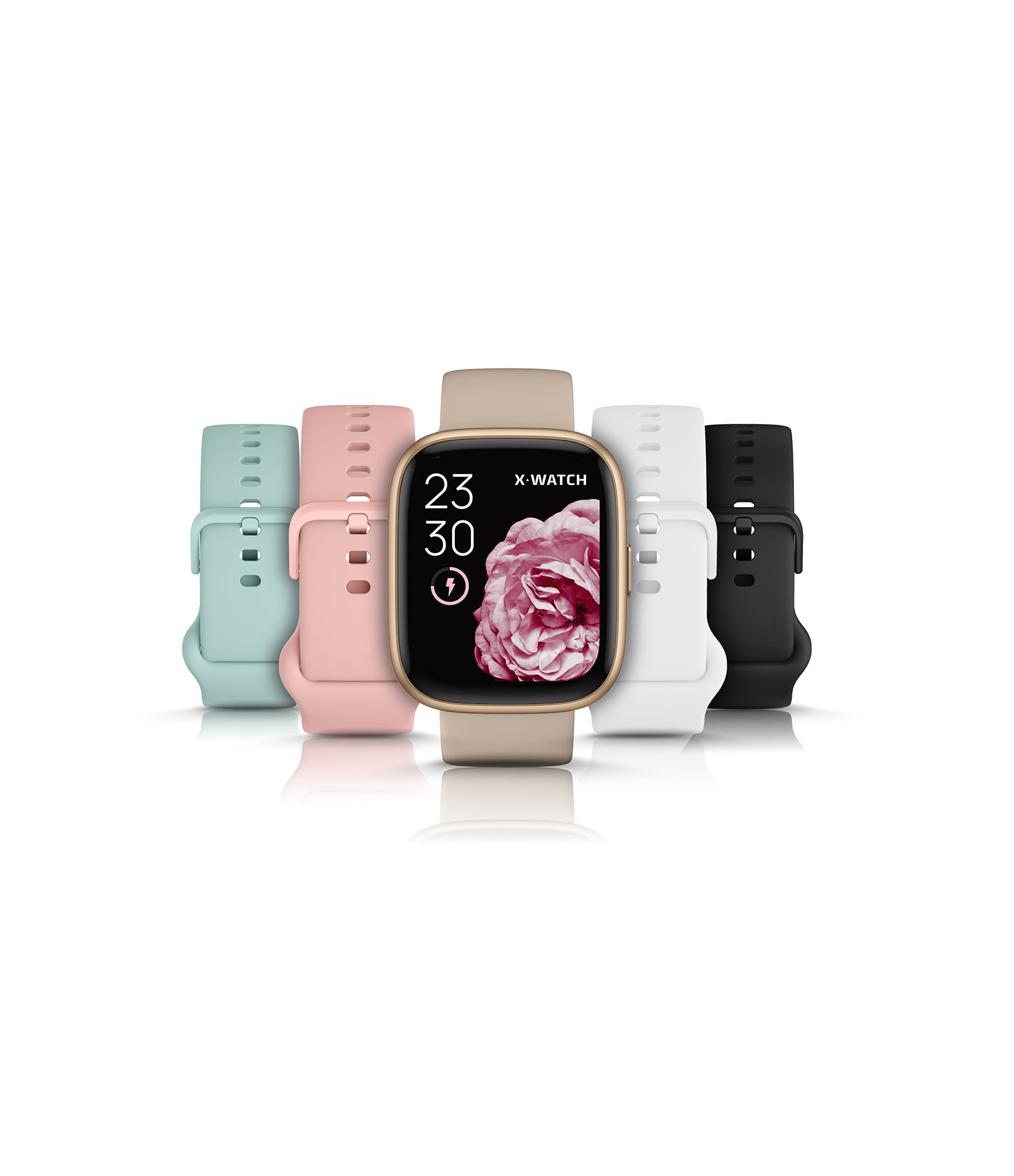 Relógio Smartwatch Silicone e Metal Feminino Xwatch Bege 2