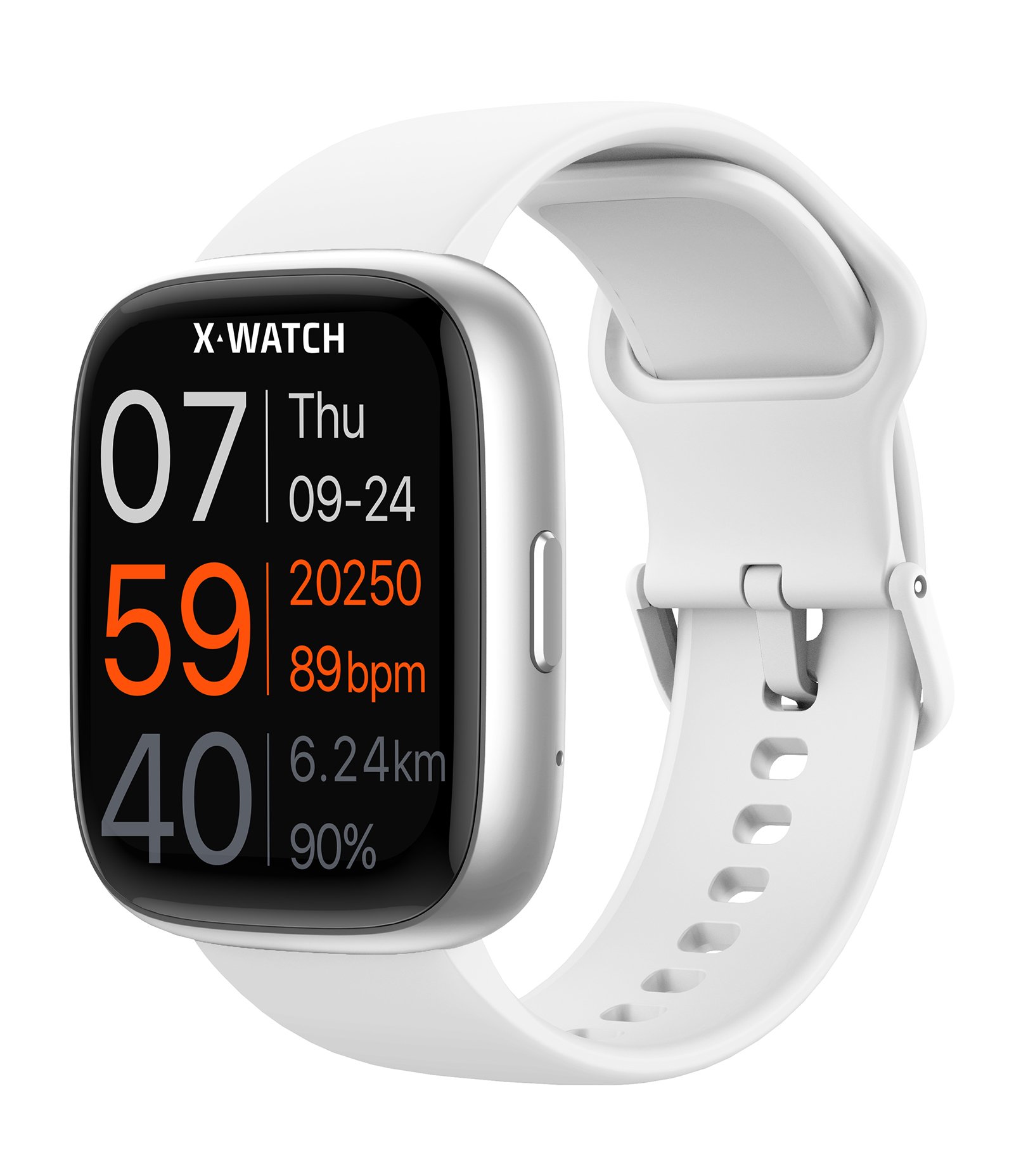 Relógio Smartwatch Silicone Unissex Xwatch Branco 5