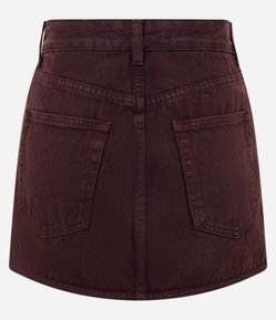 Short Saia em Sarja com Cintura Alta e Sobreposição