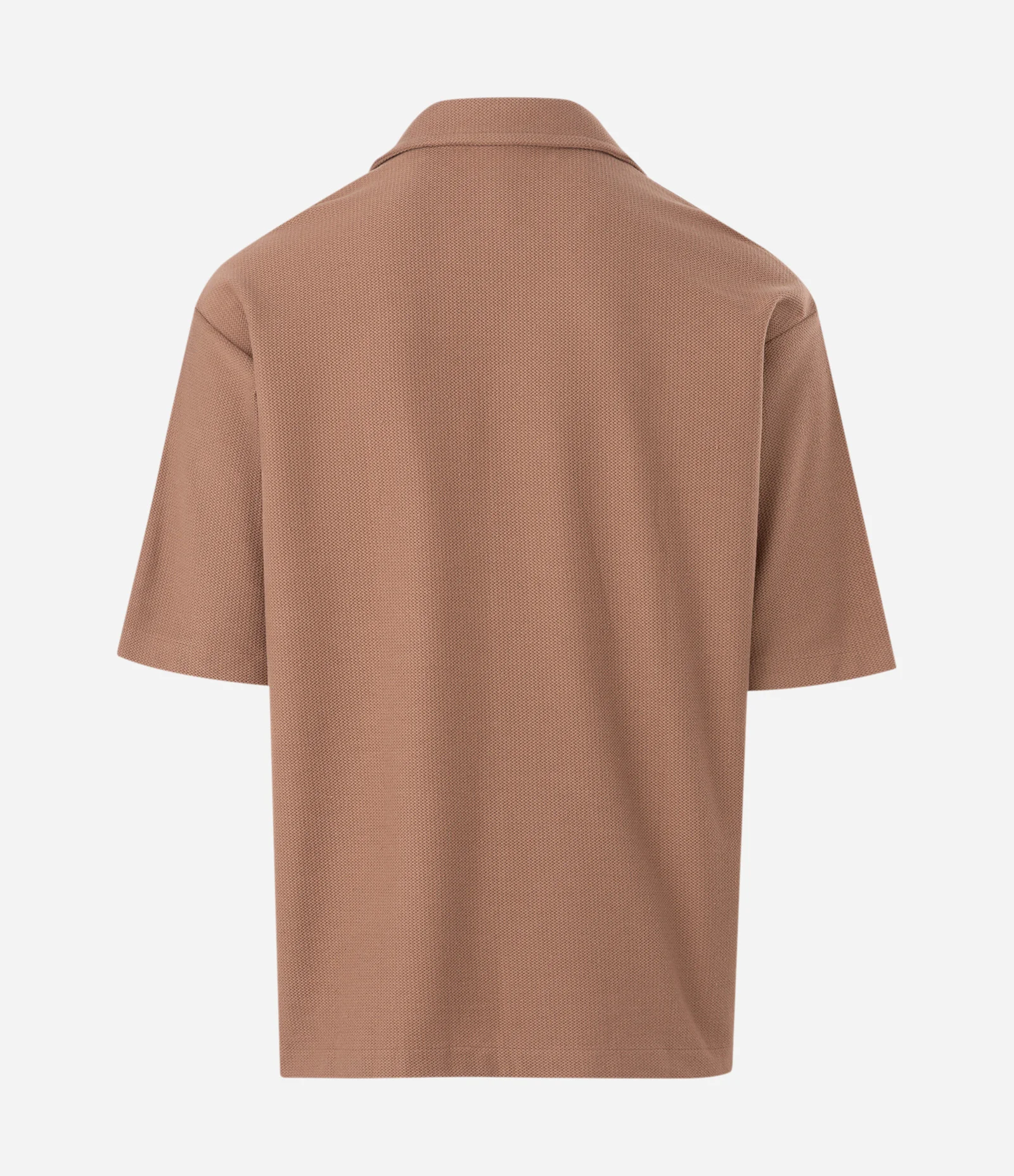 Camisa Boxy Manga Curta Texturizada Marrom 6