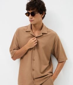 Camisa Boxy Manga Curta Texturizada