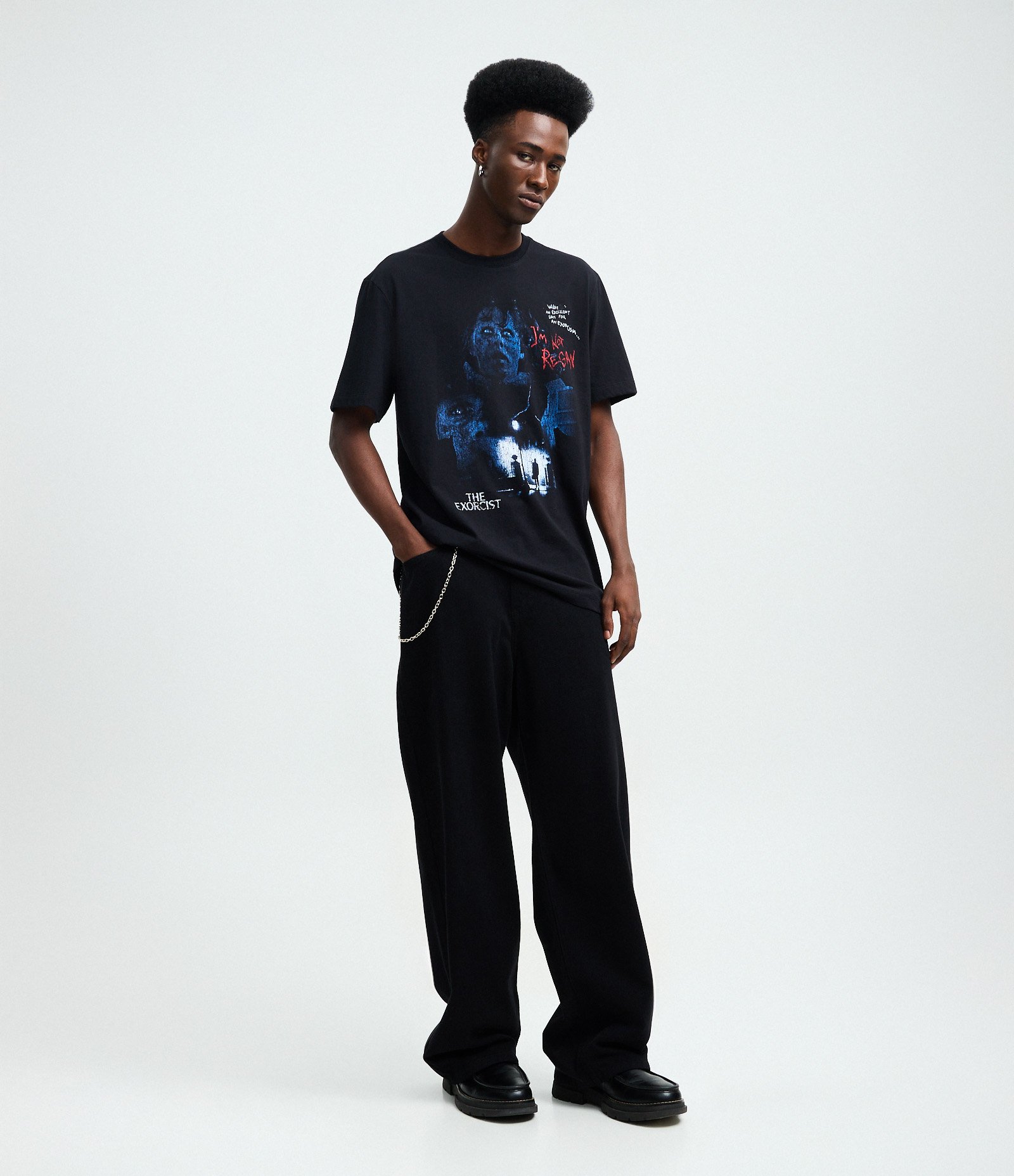 Camiseta Manga Curta em Algodão com Estampa O Exorcista Preto 2