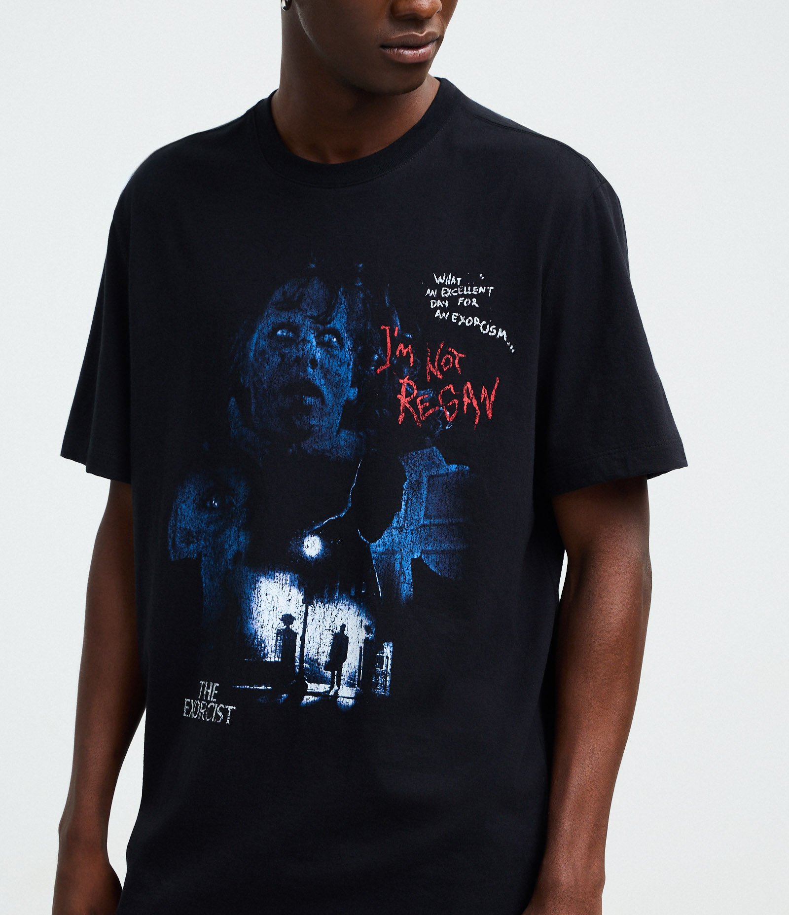 Camiseta Manga Curta em Algodão com Estampa O Exorcista Preto 3