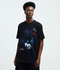 Camiseta Manga Curta em Algodão com Estampa O Exorcista