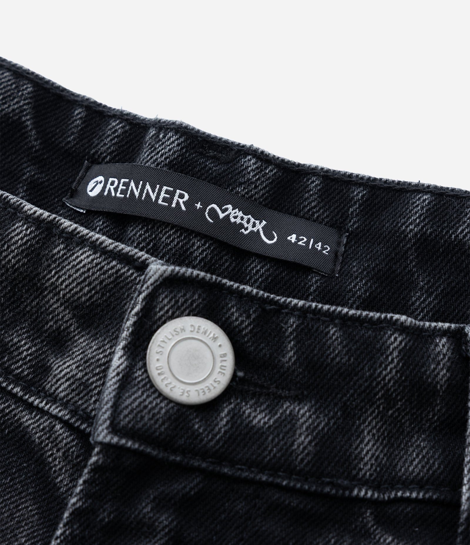 Bermuda Baggy Relaxed em Jeans com Bolso Duplo Veigh Preto 10