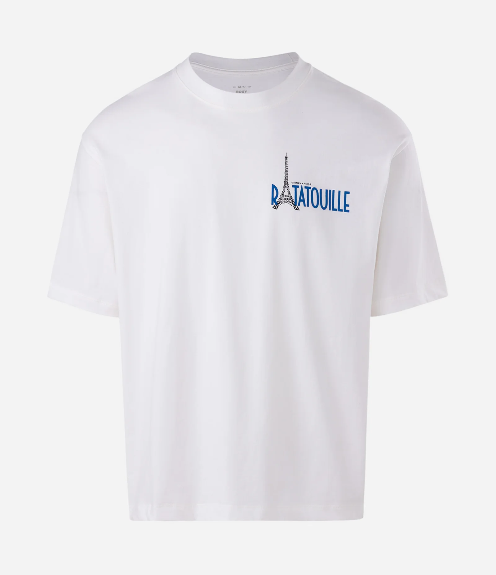 Camiseta Boxy Manga Curta em Algodão Estampa Ratatouille Branco 1
