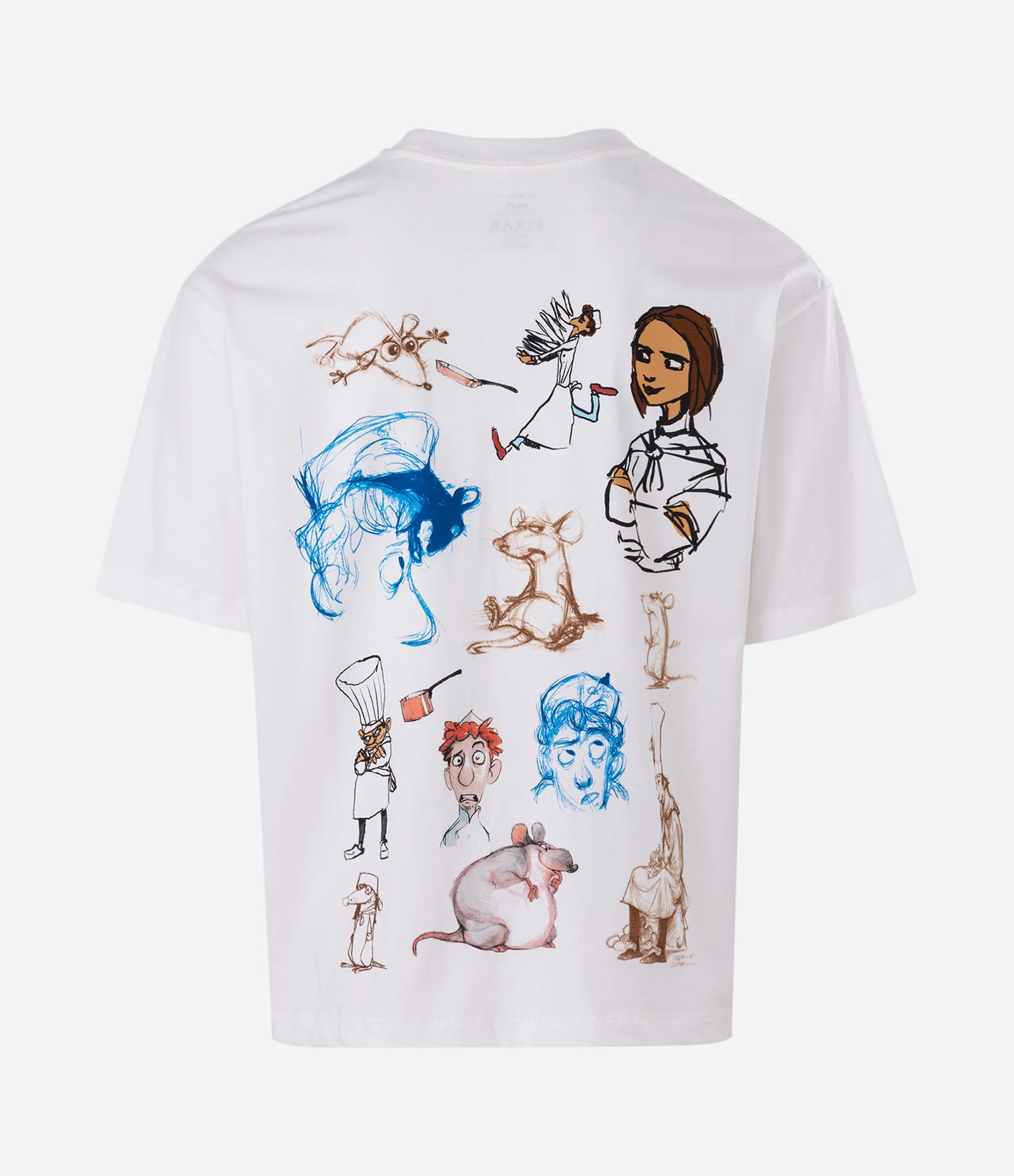 Camiseta Boxy Manga Curta em Algodão Estampa Ratatouille Branco 2