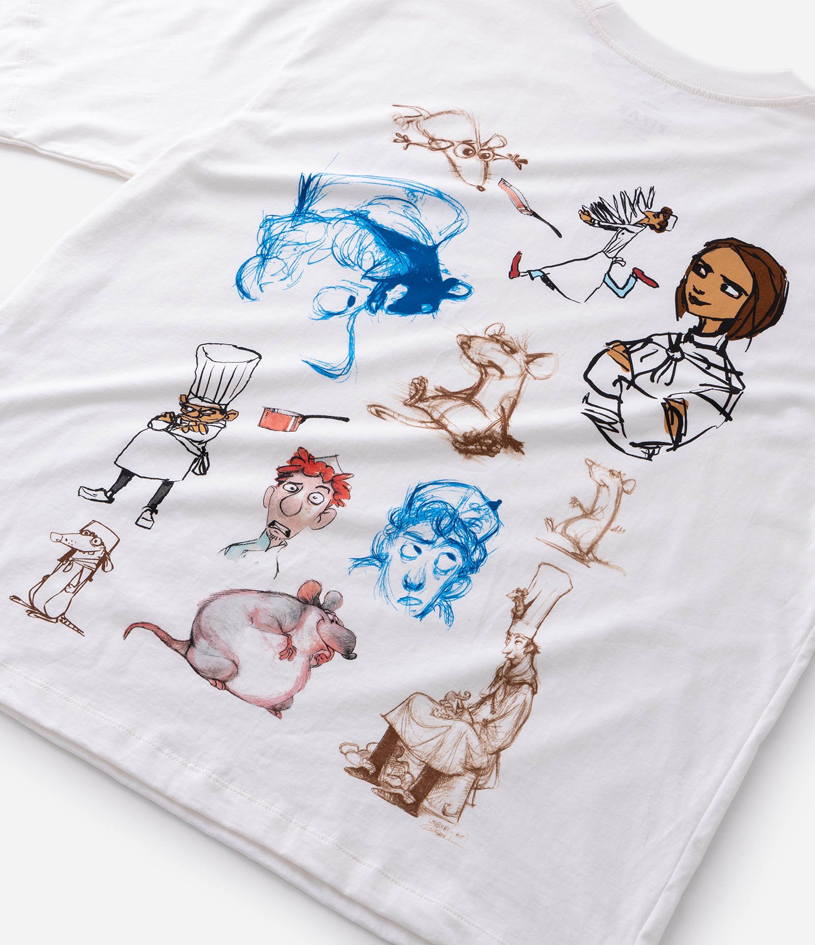 Camiseta Boxy Manga Curta em Algodão Estampa Ratatouille Branco 5