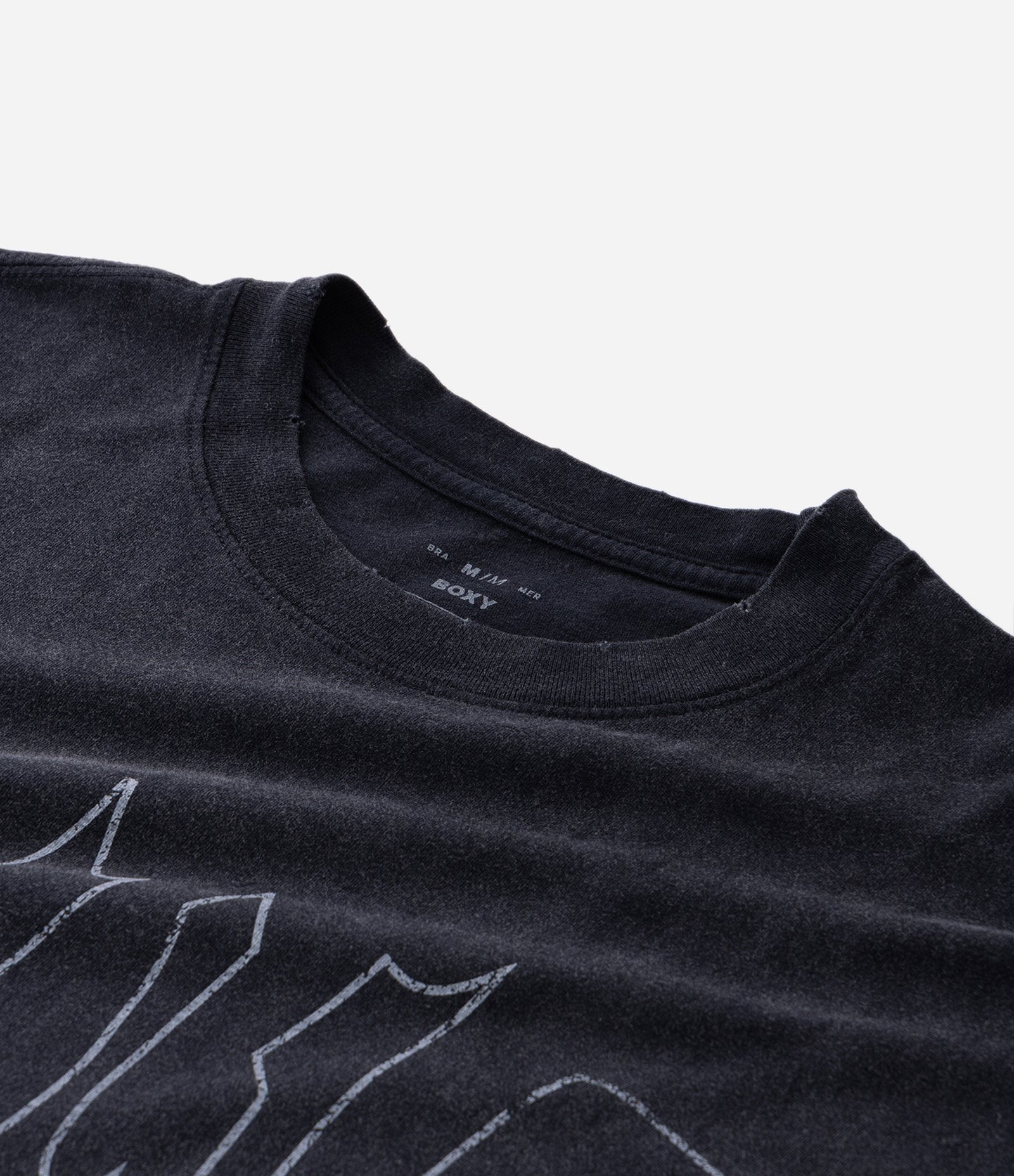 Camiseta Boxy Manga Curta em Algodão com Lettering Guilt Preto 8