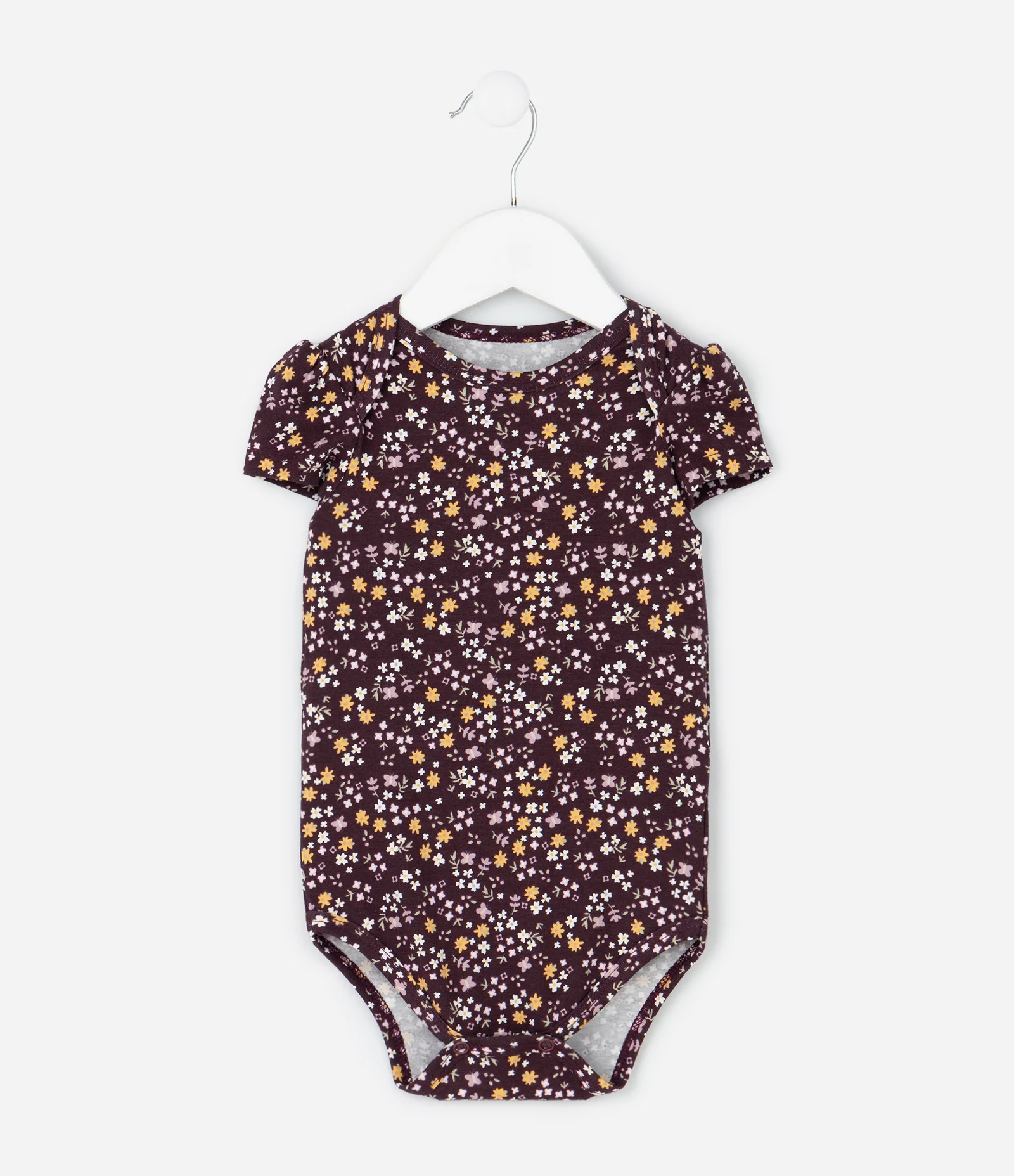 Body Infantil com Floral Liberty – Tam 0 a 18 Meses Vinho Escuro 1