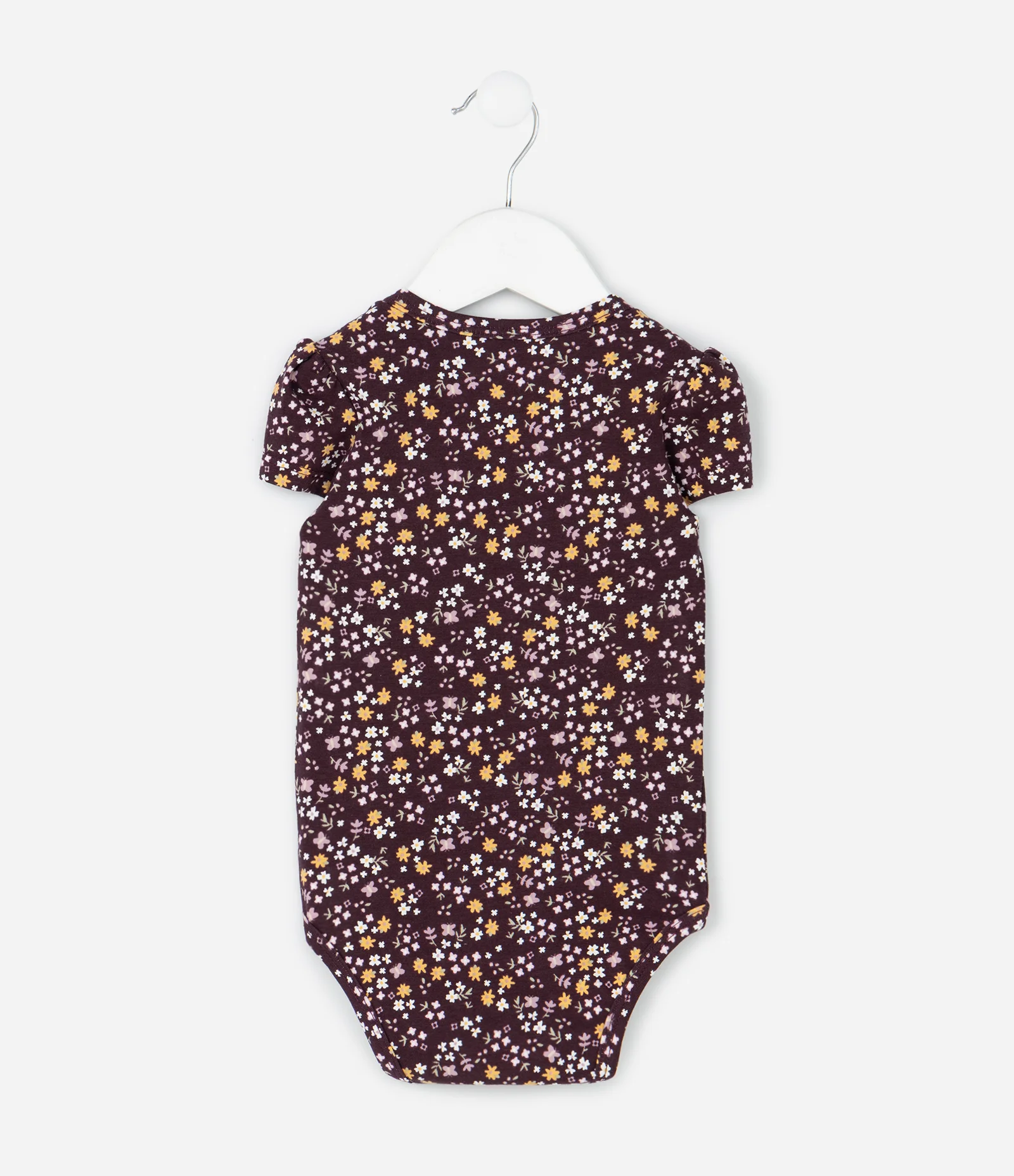 Body Infantil com Floral Liberty – Tam 0 a 18 Meses Vinho Escuro 2