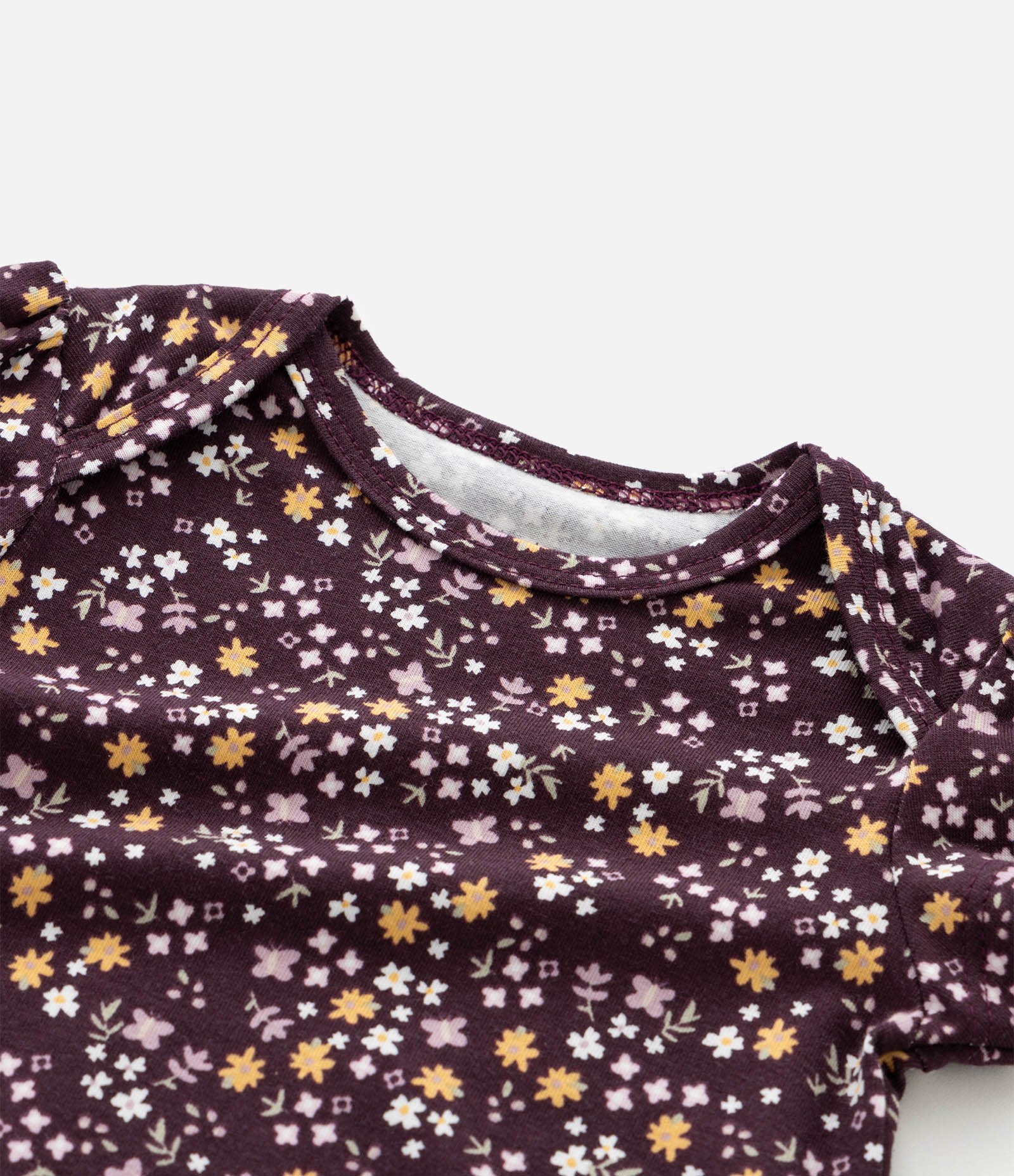Body Infantil com Floral Liberty – Tam 0 a 18 Meses Vinho Escuro 5
