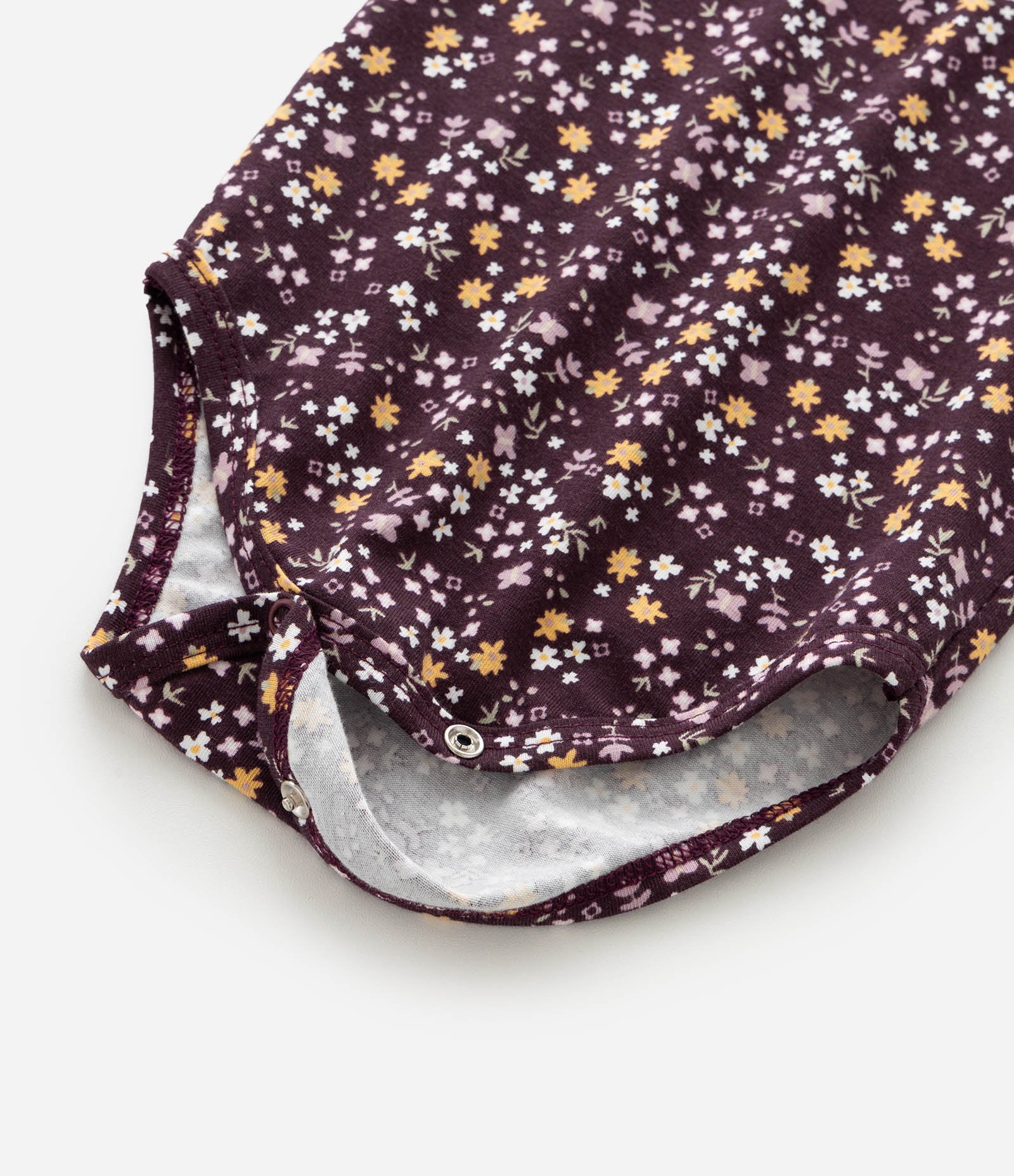 Body Infantil com Floral Liberty – Tam 0 a 18 Meses Vinho Escuro 6