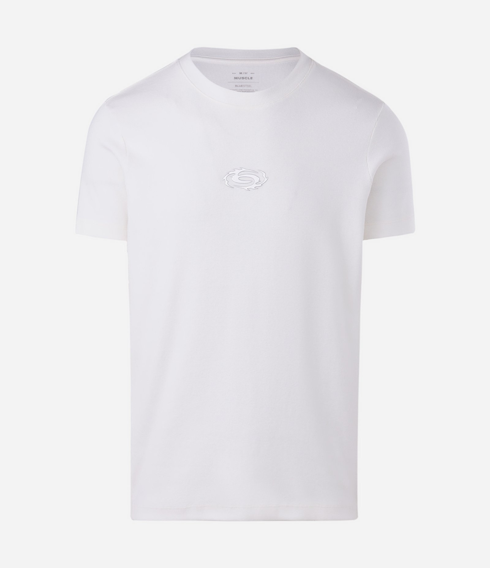 Camiseta Muscle Manga Curta em Algodão com Estampa Tribal Localizada Branco 1