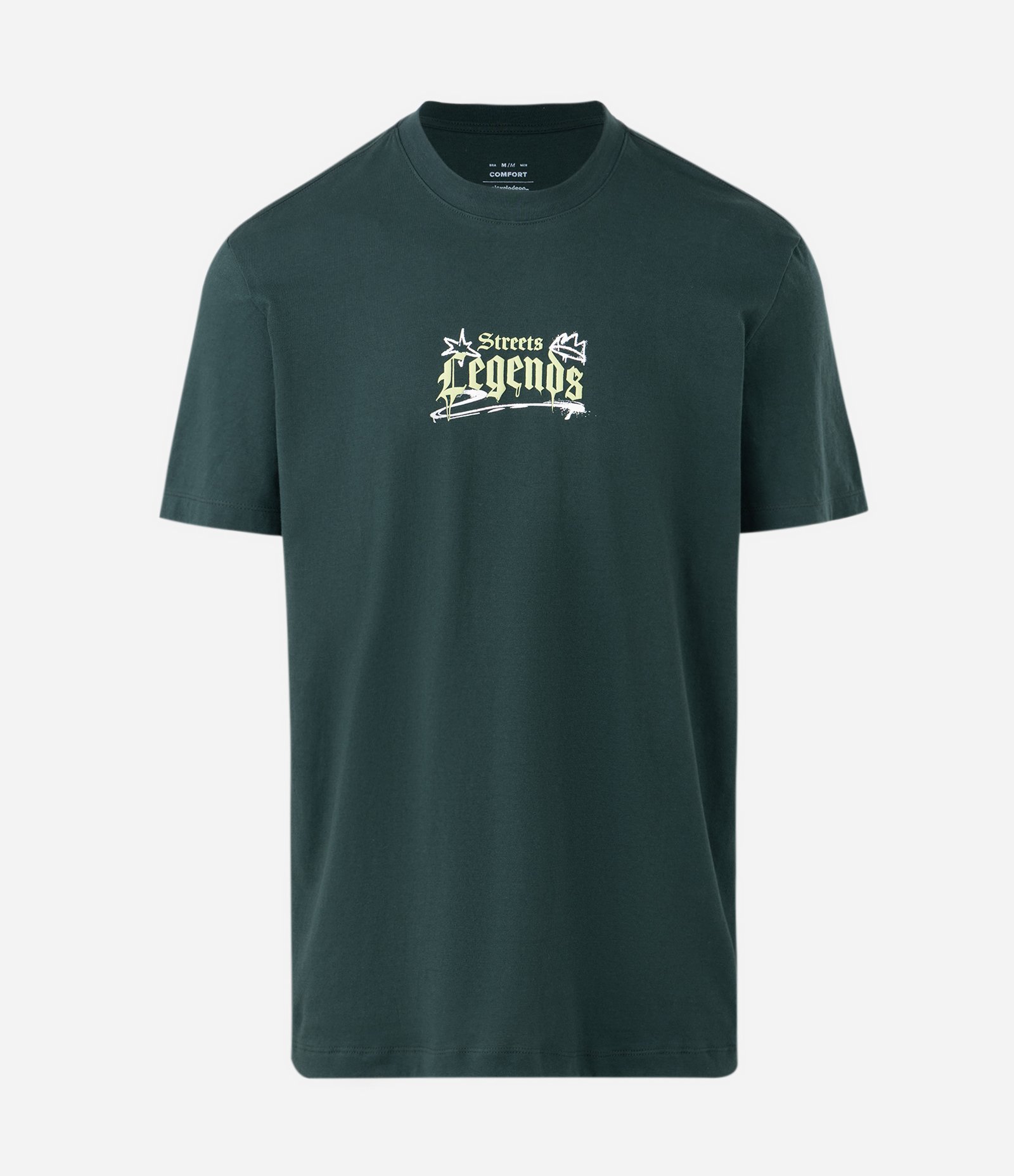Camiseta Comfort em Algodão Manga Curta com Estampa Tartarugas Ninja Verde 1