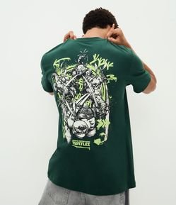 Camiseta Comfort em Algodão Manga Curta com Estampa Tartarugas Ninja