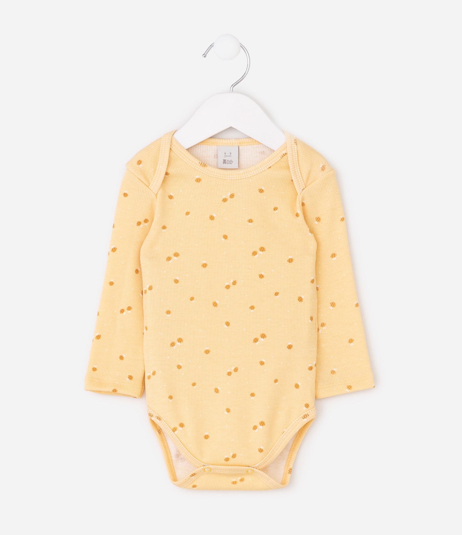 Body Infantil em Ribana com Estampa Abelhinhas – Tam 0 a 18 Meses Amarelo 1