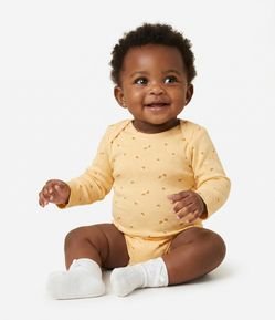 Body Infantil em Ribana com Estampa Abelhinhas – Tam 0 a 18 Meses