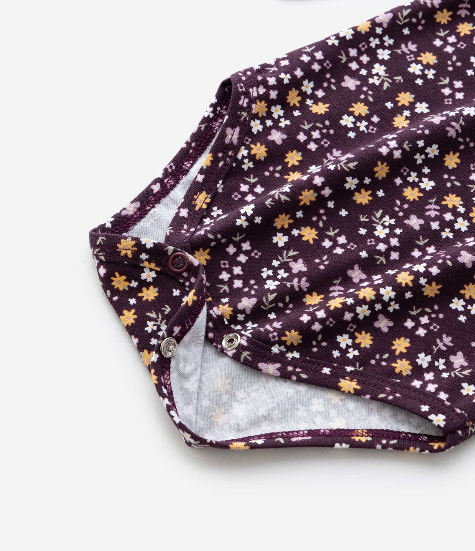 Body Infantil com Estampa Floral Liberty – Tam 0 a 18 Meses Vinho Escuro 4