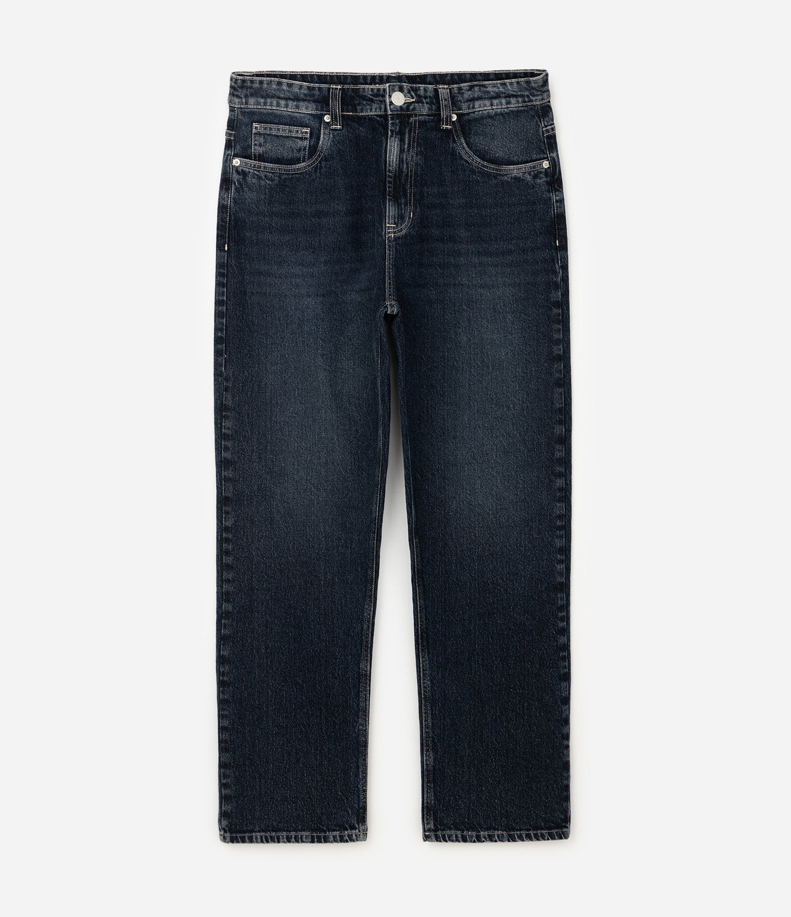 Calça em Jeans Reta Vintage Azul Escuro 1