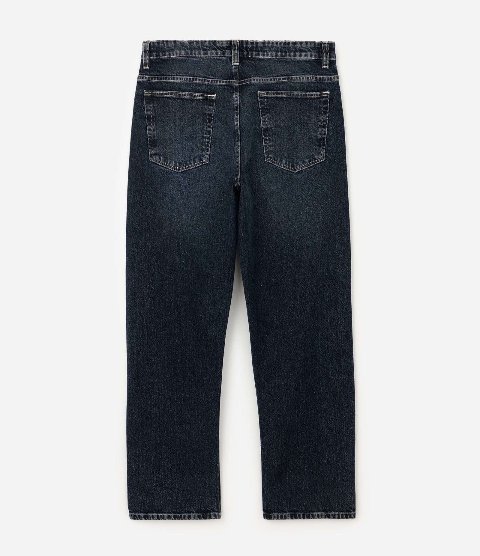 Calça em Jeans Reta Vintage Azul Escuro 2