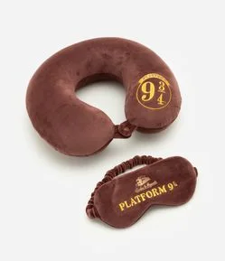 Travesseiro de Viagem com Máscara de Dormir Estampa Harry Potter