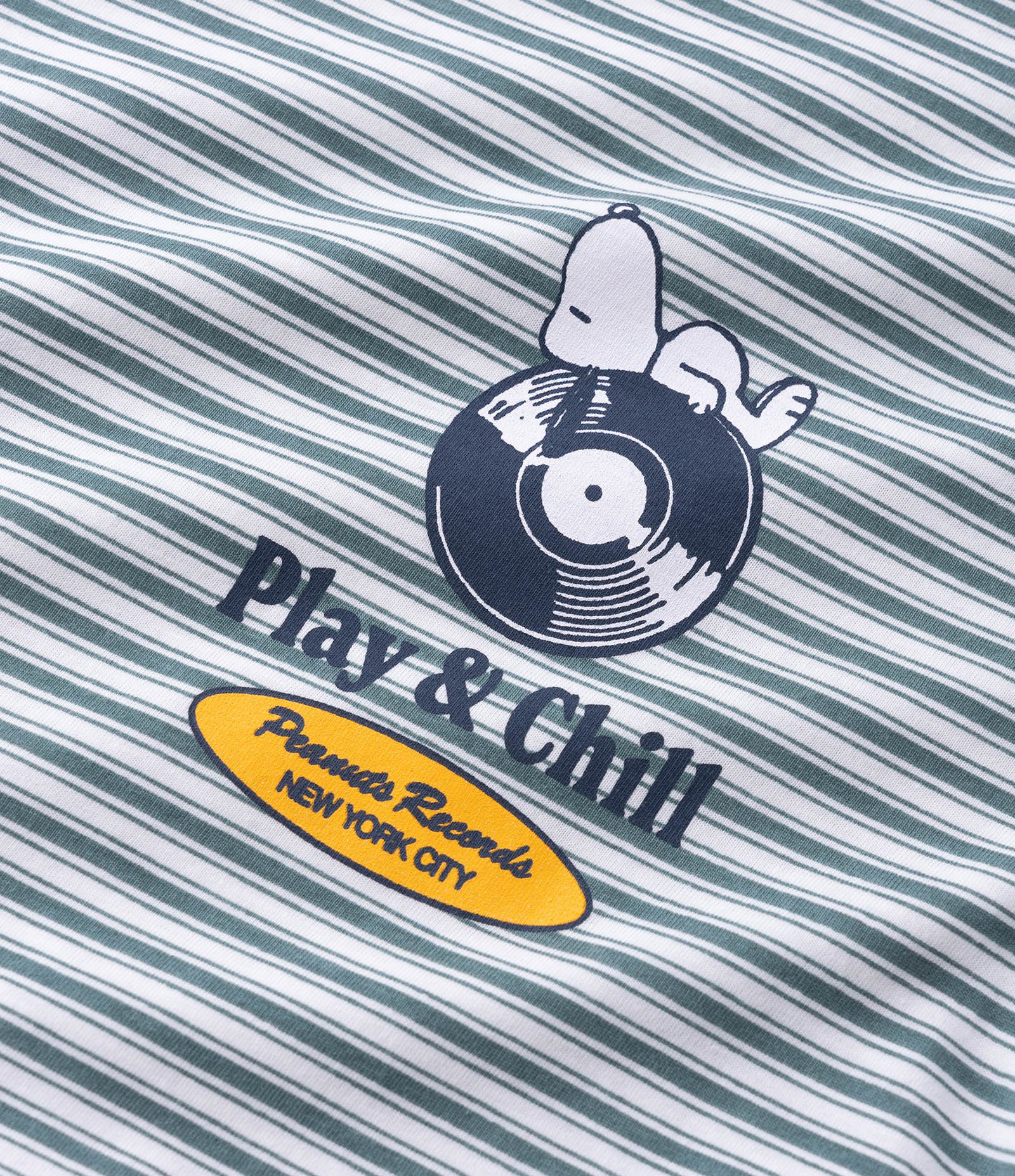 Pijama Longo em Algodão Listrado com Estampa Snoopy e Calça de Pijama Verde 12