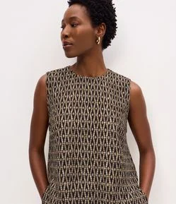 Blusa em Viscose com Estampa Geométrica