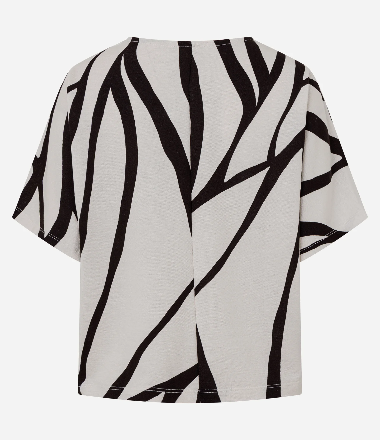 Blusa Manga Curta em Piquet com Estampa Abstrata Off White 2