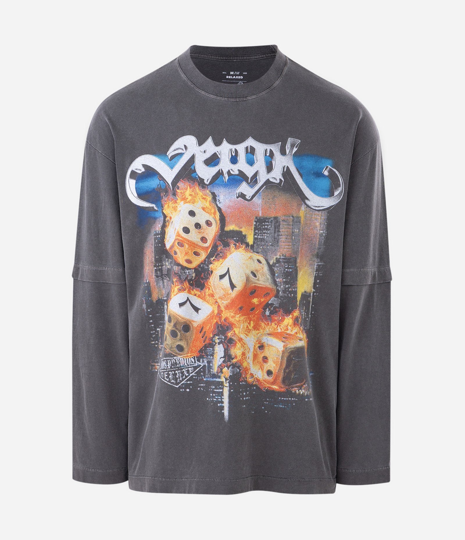 Camiseta Relaxed em Algodão com Estampa Dados Veigh Cinza 7